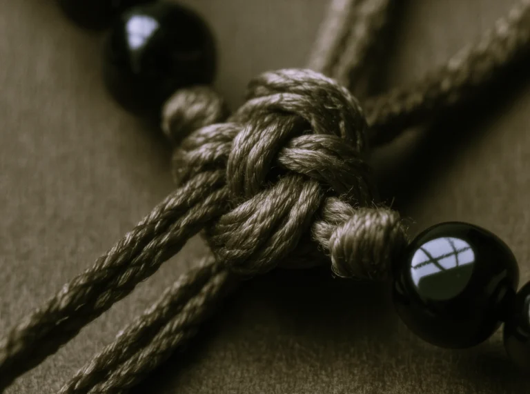 The Unseen Strength: The Theology of the Artisan Cord 2 Artisan Cord by Yuano: A macro study of hand-knotted silk representing unseen strength and sacred integrity.