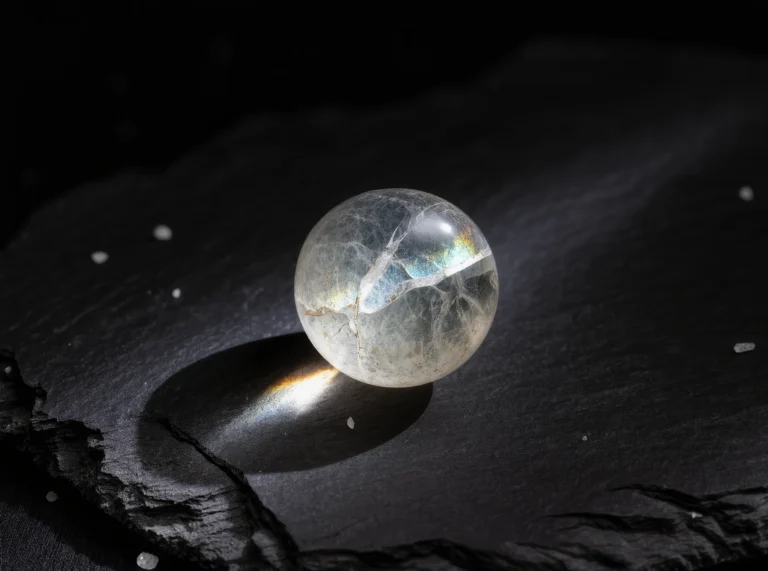The Unfinished Prayer: Finding Beauty in Divine Imperfection 3 Divine Imperfection: A clear quartz relic by Yuano featuring internal fissures and celestial rainbow inclusions.