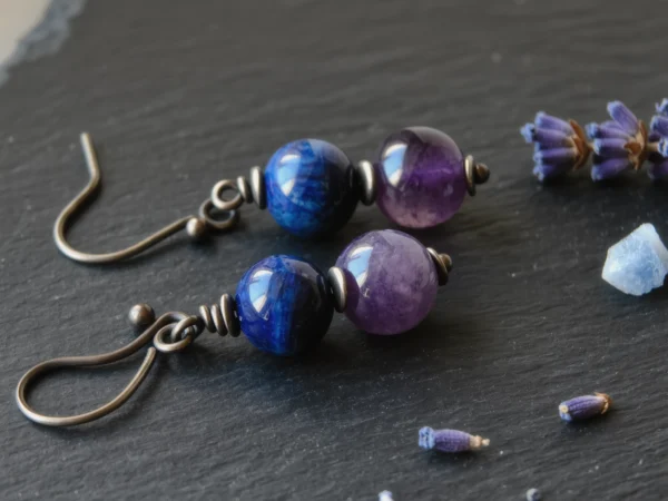 Covenant No. 03 — Midnight Oracle Primary Narrative Covenant No. 03: Midnight Oracle hand-knotted earrings featuring Henan Kyanite and Donghai Amethyst.