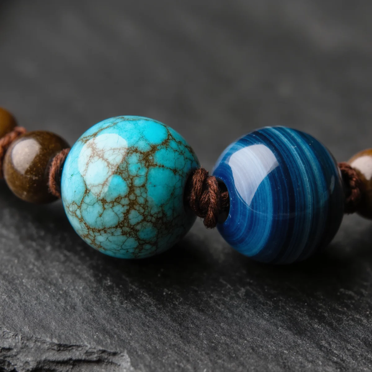 Covenant No. 06 — Mineral Covenant Detail Covenant No. 06 macro detail revealing the iron-rich matrix of Hubei Turquoise and the fibrous chatoyancy of Henan Kyanite.
