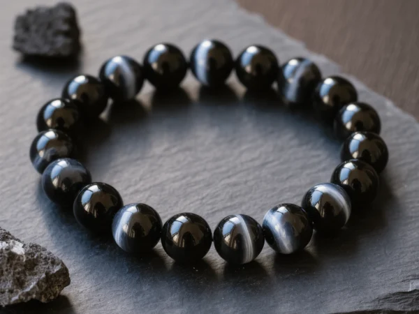 Fortress No. 05 — Dark Armor Primary Narrative Fortress No. 05: Dark Armor hand-knotted bracelet featuring Tibet Obsidian and Henan Black Tiger Eye.