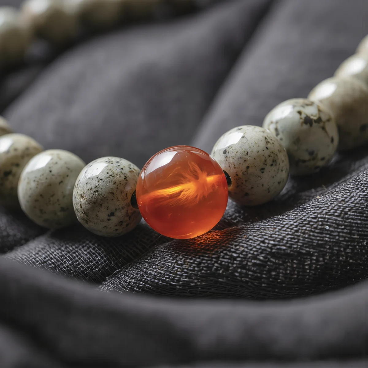 Origin No. 07 — Macro Material Witness Origin No. 07 macro detail highlighting the semi-translucent depth of Sichuan Nanhong Agate and the waxy surface of Zhejiang Qingtian Stone.