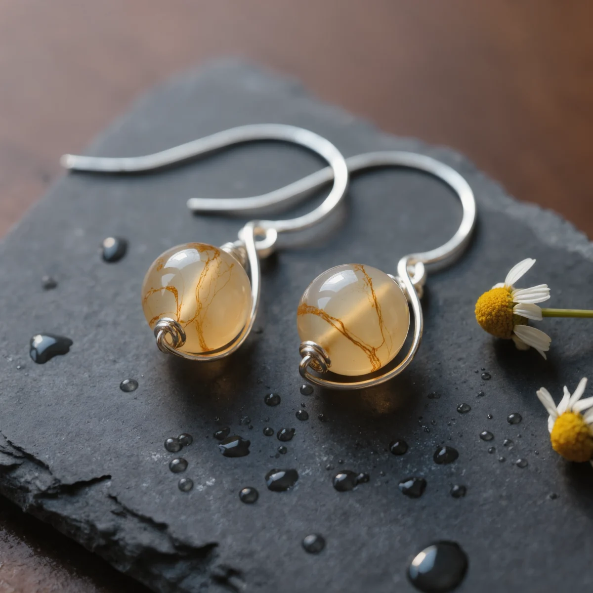 Radiance No. 09 — Morning Glimmer Primary Composition Radiance No. 09: Morning Glimmer hand-knotted earrings featuring Xinjiang Jinsi Jade and Silver.