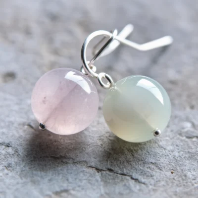 Serenity No. 03 — Mineral Poise Detail Serenity No. 03 macro detail showing the translucent Rose Quartz and the waxy luster of Xinjiang Hetian Jade.